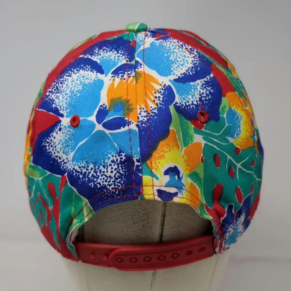 Nissin 5 Panel Red One Size St Croix US Virgin Islands Floral Tropical Rope Hat